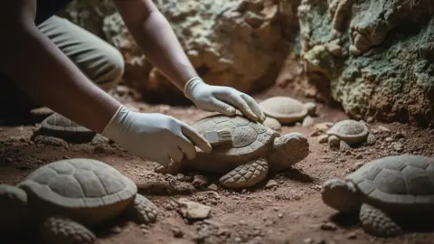 В турецкой пещере нашли 25 каменных черепах возрастом 16 500 лет